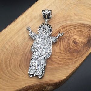Jesus Pendant (Sterling silver and cubic zirconia)